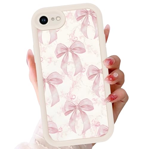 Aesthetic Blue Flower Bow Phone Case for Apple iPhone 8 iPhone 7 iPhone SE 2022/2020 4,7", Cute Floral Girly Ribbon Bowknot Pattern Soft TPU Shockproof Cell Phone case for Women Girls Man,Beige - color: Beige, size: for iPhone 8 7 iPhone SE 2022/2020