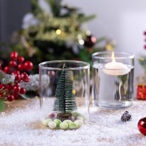 TBWIND 12pcs 4 Inch Clear Glass Cylinder Vases for Centerpieces - size: 12 Pack 4 Inch - Clear