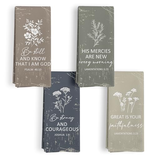 Boho Christian Floral Kitchen Towels, Bible Verse Vintage Floral Lamentations 3 23 Kitchen Towel Decorative Set,Christian Gifts for Women,Boho Flower Hand Dish Tea Towels for Bathroom Decor - color: Bible Floral Set -3
