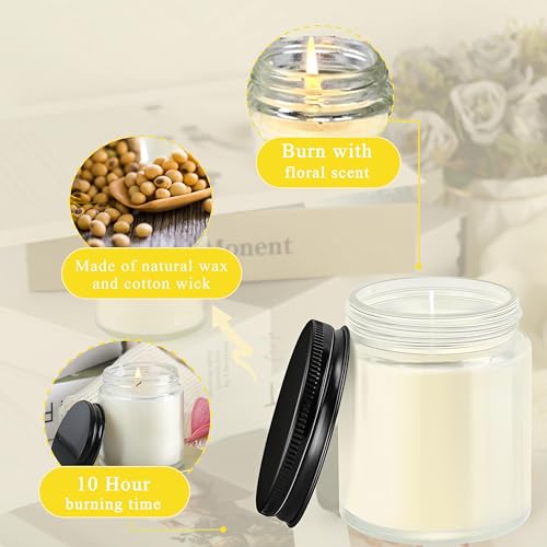 ACITHGL 36 Pcs 4oz Mini Mason Jar Candles Small Scented Candles Bulk Aromatherapy Ideal Souvenir Favors for Wedding Birthday Party (Lemon, Citrus, Coconut Milk, Black) - color: Black, style: Lemon, Citrus, Coconut Milk
