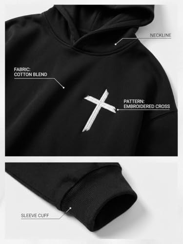 Christian Hoodies for Men Faith God's Cross Jesus Hoodie - color: Black1, size: X-Large