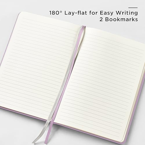 &And Per Se Lined Journal and Pen Set, A5 Leather Hardcover Notebook with Pen & Stationary Set, 160 Pages 100GSM Thick Ruled Paper Journal for Business Work Writing (Purple) - color: Purple