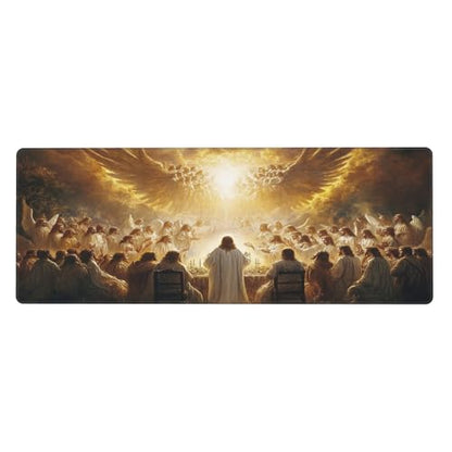 Jesus and The Faithful Mouse Pads for Desk,Classic Oil Painting Styles,Large Extended Full Desk Mouse pad,for Office,Computer,Keyboard,Laptop and Study,11.8x31.5x0.12 inch Large Design