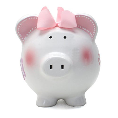 Child to Cherish Ceramic Piggy Bank for Girls, Butterfly - color: Butterfly