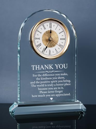 Thank You Gifts for Women Men, Appreciation Glass Desk Clock - color: Thank You Gift