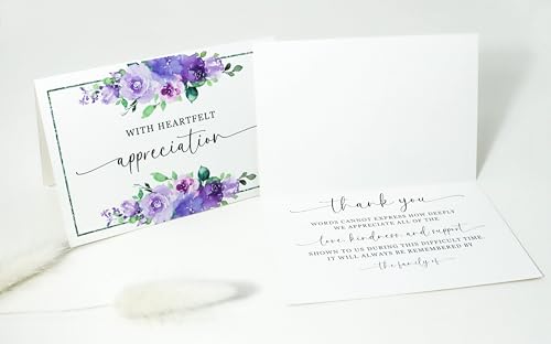 Funeral Thank You Cards with Envelopes Message Inside