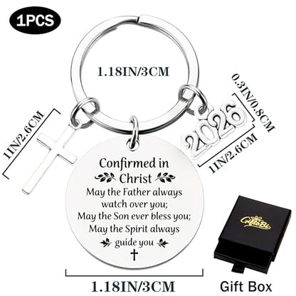 Confirmation Gifts for Teen Boys 2026 - Confirmed in Christ Catholic Bible Verse Keychain, Religious Faith Based Christian Accessories for Men Women