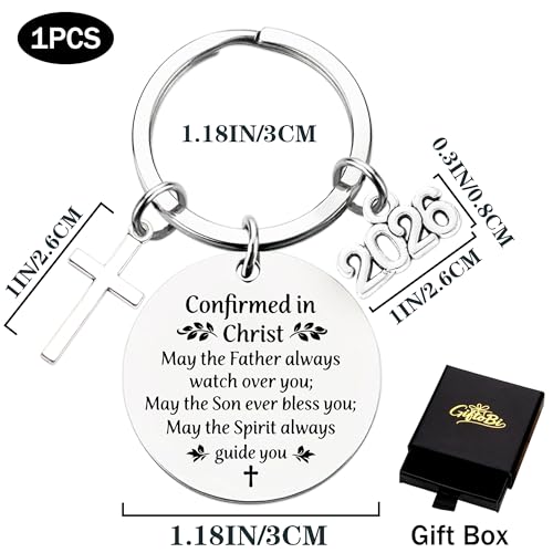 Confirmation Gifts for Teen Boys 2026 - Confirmed in Christ Catholic Bible Verse Keychain, Religious Faith Based Christian Accessories for Men Women