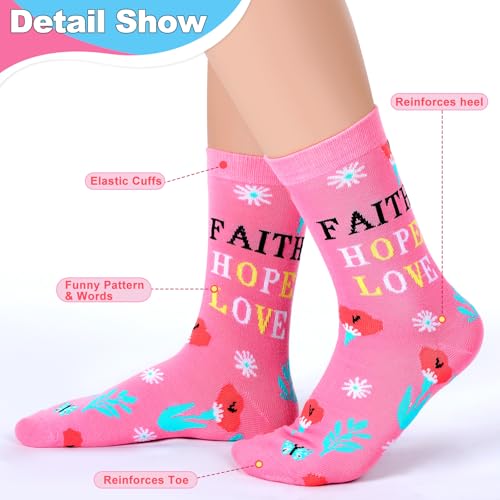 Toulite 12 Pairs Christian Socks for Women Mom Pastor Wife Gift