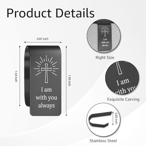 Prayer Cross Car Visor Clip, Christian Faith Visor Clip for Drivers - color: Black08