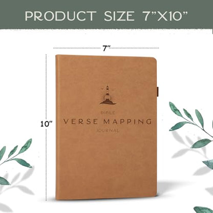 Graceful By Design Bible Verse Mapping Journal, Vegan Leather - color: Desert Brown