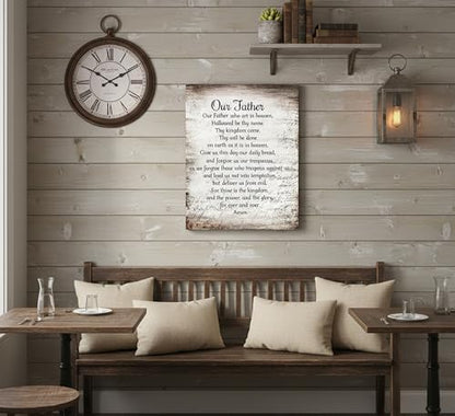 YOXORDQ Our Father Prayer Canvas Wall Art-Canvas Wrapping 12x16in - color: Our father, size: 16"L x 12"W