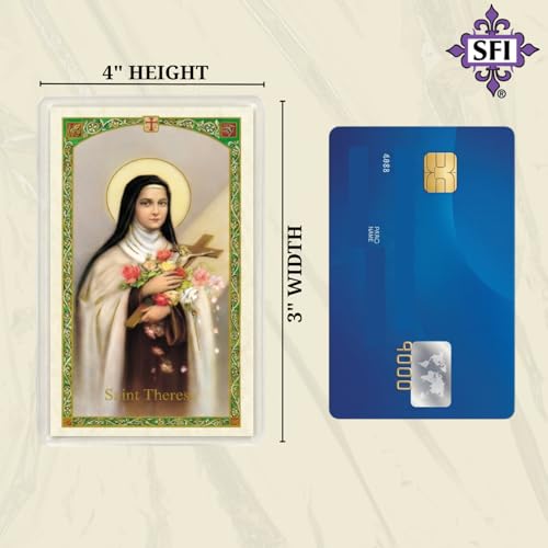San Francis Imports St. Theresa Little Flower Laminated Holy Prayer Card