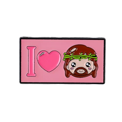 I Love Jesus Enamel Pin, Christian Faith Brooch Pin, Religious Gift For Jesus Lover Christian Friend Prayer Church Group, Bible Verse Brooches, Baptism Lapel Badge, Sunday School Accessories