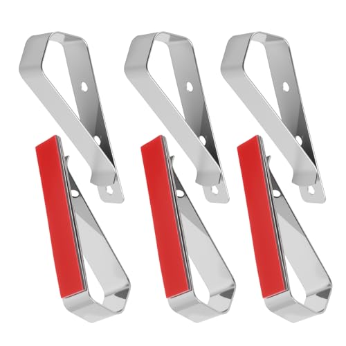 6PCS Visor Clips for Cars,Stainless Steel Sun Visor Clip with Adhesive,Portable Garage Door Opener Clip Car Visors Accessories for Fixing DIY Custom Displays,Photos in SUV,Truck - color: With Holes