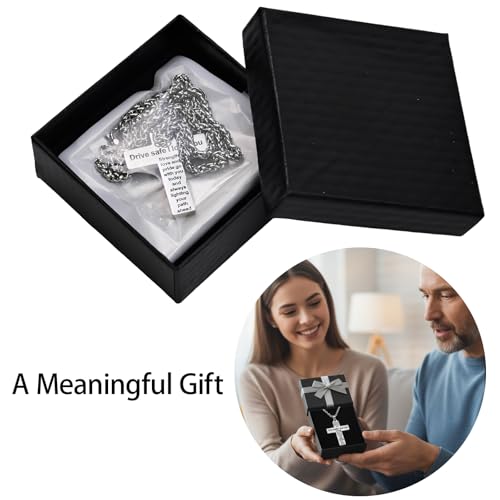 Gifts for Men, Cross Pendant for Car Rearview Mirror Hanging, Silver