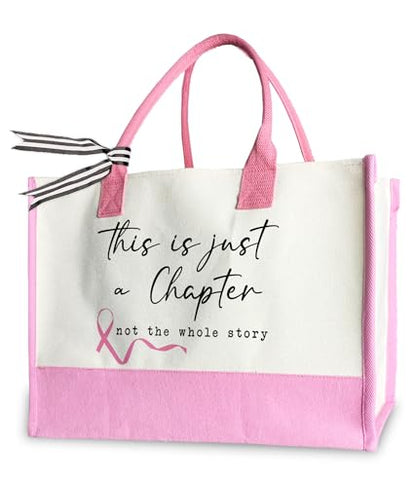 Aesthetic Canvas Tote Bag for Women Girls, Large Tote Bag for Friends Colleagues Leader Manager, 17 x 11.8 x 7 inches - color: Breast Cancer