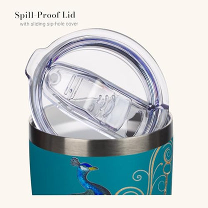 Christian Art Gifts Stainless Steel Vacuum Insulated Tumbler 18 oz - color: Teal/Peacock