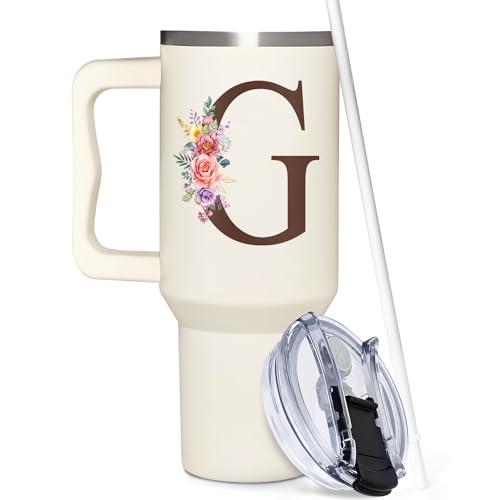 Personalized Mothers Day Gifts, Personalized Gifts for Women, Custom Mother's Day, Birthday Gift For Grandma, Mom, Wife, Friend, Sister, Coworker, Monogrammed Tumbler 40oz with Lid and Straw - color: G