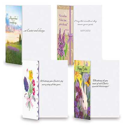 Current Easter Faith Greeting Cards Value Pack - Set of 12 Large 5" x 7", Religious Easter Cards, Inspiring Bible Messages for Christians and Catholics, White Envelopes - color: Faith Pack