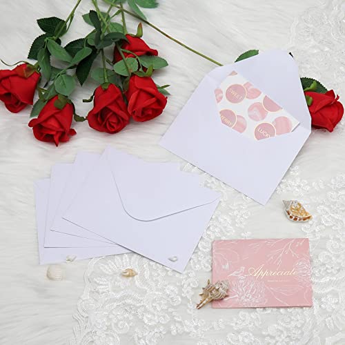100 Pack White 4x6 Envelopes, Contour Flap A4 Envelopes for Engagement Invites, Weddings Invitation, announcements, Baby shower, Perfect for RSVP Card 120gsm, 4.5 x 6.4 Inches - 100% Recycled - color: White-100