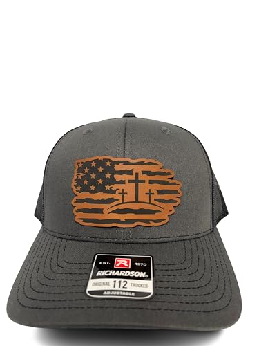 Christian Jesus Cross Hat for Men and Women – God Religious Faith Baseball Cap Trucker Snapback Hat - color: Charcoal