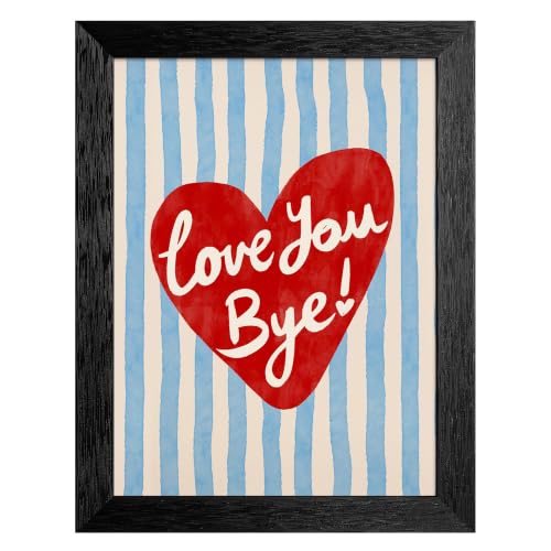 Love You Bye Canvas Wall Art Heart Poster 12x16in Black Framed Flat - color: style 07, size: 12"L x 16"W