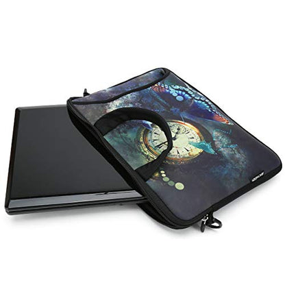 RICHEN 10 inch Messenger Bag Carrying Case Sleeve with Handle Accessory Pocket Fits 7 to 10-Inch Laptops/Notebook/Kids tablet (7-10.2 inch, Clock & Butterfly) - color: Clock & Butterfly, size: 7-10.2 inch