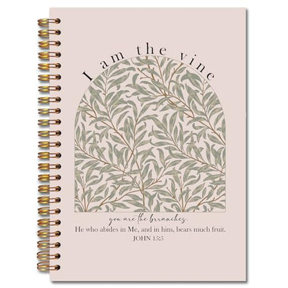 Vine Christian Spiral Notebooks, John 15:5 Bible Verse Journal, Religious Scripture Journals for Writing, Christian Gifts for Women Men, Bible Notebook for Note Taking, 5.5x8.3 Inch - color: white Bible Notebook-10
