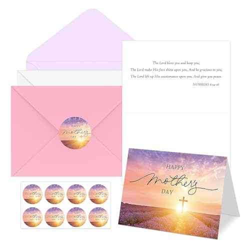 Spakon 30 Sets Mother's Day Christian Cards with Envelopes Stickers