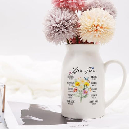 Christian Gifts for Women Birthday, Religious Vases for Flowers, Bible Verse Gift, Inspirational Gifts for Friends, Mom, Sister, Daughter, Girl, Female Coworker