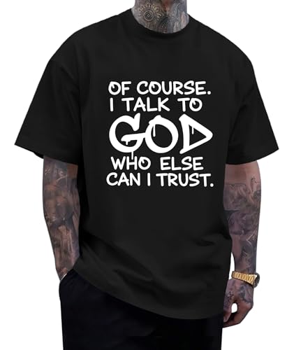 KESIHAN Christian Shirts for Men Jesus Fear God Faith Graphic Tee - color: Black-3, size: Large