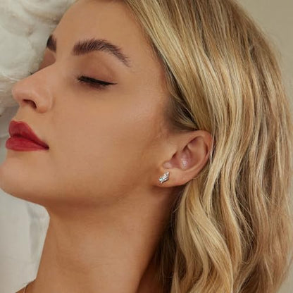 Cute Stud Earrings for Women Dachshund Koi Fish Sea Star Sea Turtle Sea Conch Earrings 14K Gold Plated Dainty Stud Earring funky Jewerly - color: Silver Sea Conch