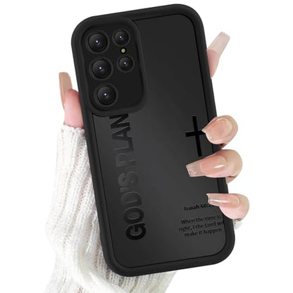 Christian Case for Samsung Galaxy S25 Jesus, Aesthetic Bible Verse Cross Pattern God Chris Design Print Phone Cover, Soft TPU Shockproof Protective Shell for Samsung S25 6,2", Black - color: Black Bible Verse