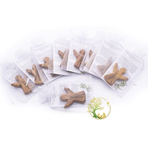 Personalized Little Guardian Angel | Tiny Olive Wood Pocket or Handheld Angel for Protection Religious Gift for Kids |Perfect Baptism Favors