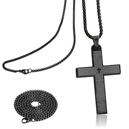 Cross Pendant for Car Rear View Mirror, Car Rearview Hanging Cross (Black) - color: black