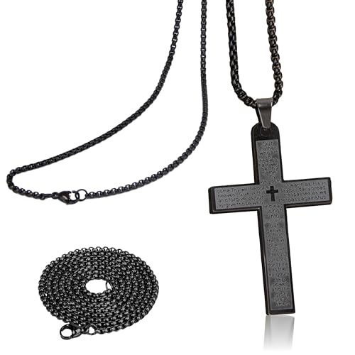 Cross Pendant for Car Rear View Mirror, Car Rearview Hanging Cross (Black) - color: black