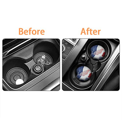 Moly Magnolia 2 Pack 2.75 Inch Car Cup Holder Coasters, Style K - color: Style K