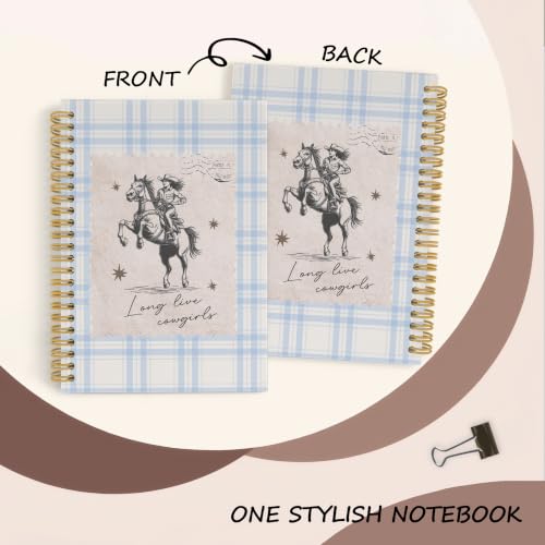 YLZlhb Blue Gingham Western Cowgirl Spiral Notebook Journal 5.5x8.3 Inches - color: Cowgirl2