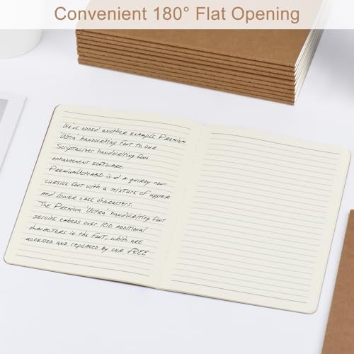 ZCZN 5 Pack A5 Kraft Notebooks Bulk, 8.15x5.5 Inches Lined Paper Journaling Notebooks, Notebooks for Work, Composition Notebooks for School, Journal Notebooks for Office, 60 Pages
