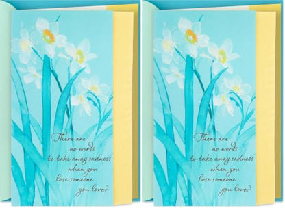 Hallmark Sympathy Card (White Flowers, Strength and Comfort (Pack of 2) - size: 5 inches x 7.2 inches (Pack of 2), style: There Are No Words