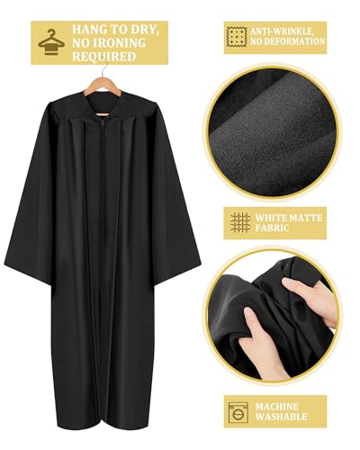 Toulite 6 Pcs Choir Robes for Church Adults - color: Black, size: Size 54