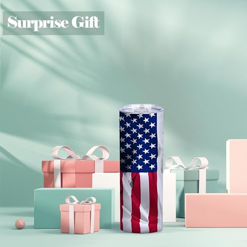 ATHAND 20oz Patriotic American Flag Stainless Steel Tumbler with Lid,1 Pcs - color: American Flag