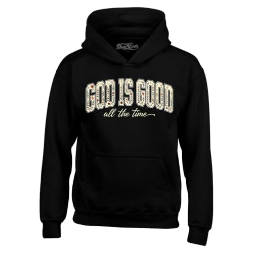 shop4ever God Is Good All The Time Christian Hoodie Faith Gift Women - color: Black, size: Medium