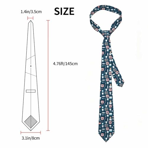 Neckties for Men Silver Star American Flag Men's Ties for Church Worship Wedding Formal - color: Dental Teeth