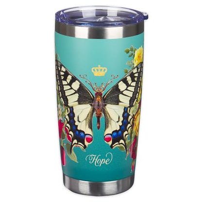 Christian Art Gifts Stainless Steel Vacuum Insulated Tumbler 18 oz - color: Teal/Hope