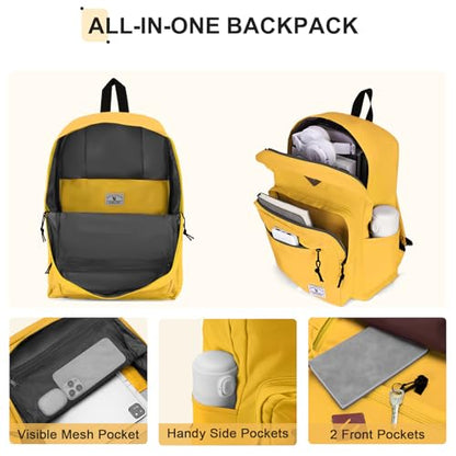VX VONXURY Kids Backpack for School Travel,16.7 Inch Lightweight Bookbag - color: Yellow