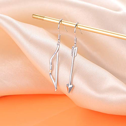 S925 Sterling Silver Heart Dangle Drop Earrings for Women Jewelry Gift - style: Bow Arrow