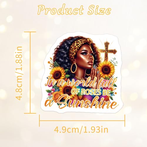 100 Pcs Black Girl Inspirational Quote Stickers, Vinyl - color: Black Girl Faith