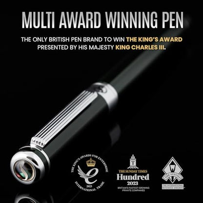 Scriveiner Black Green Rollerball Pen - Stunning Luxury Pen, Chrome Finish, Schmidt Ink Refill, Best Roller Ball Pen Gift Set for Men & Women, Professional, Executive Office - color: 15. Very Dark Black Green with Chrome